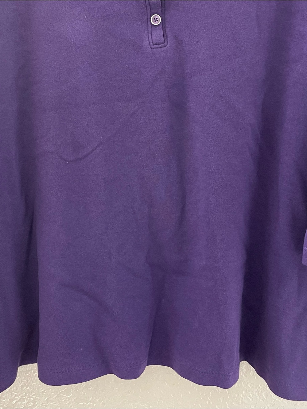 Karen Scott Women’s Deep Purple Three-Button Henley Casual Long Sleeve Top 3X - Picture 3 of 6